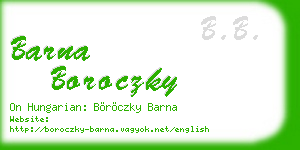 barna boroczky business card